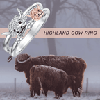 🔥LAST DAY 49% OFF 💕 ✨ Handcrafted Highland Cow Adjustable Ring