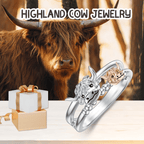 🔥LAST DAY 49% OFF 💕 ✨ Handcrafted Highland Cow Adjustable Ring