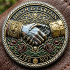 🌹💀Memento Mori Reflection 💎3D Carving Collector-Grade Coin