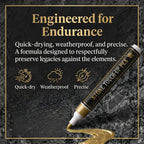 Golden Tombstone Marker Pen for Restoring Faded Grave Inscriptions