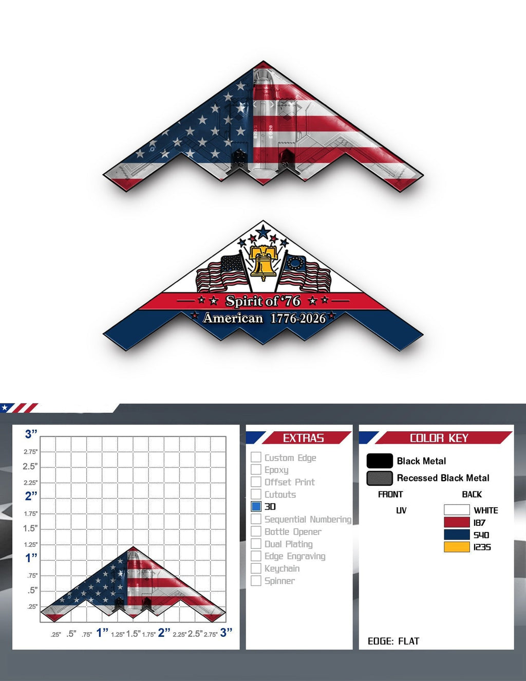 🏆 Flash Sale: 60% OFF Spirit of ’76 B-2 Stealth Bomber Challenge Coin – 250th Anniversary Patriotic Collectible