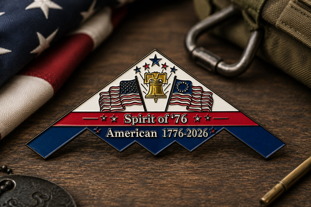🏆 Flash Sale: 60% OFF Spirit of ’76 B-2 Stealth Bomber Challenge Coin – 250th Anniversary Patriotic Collectible